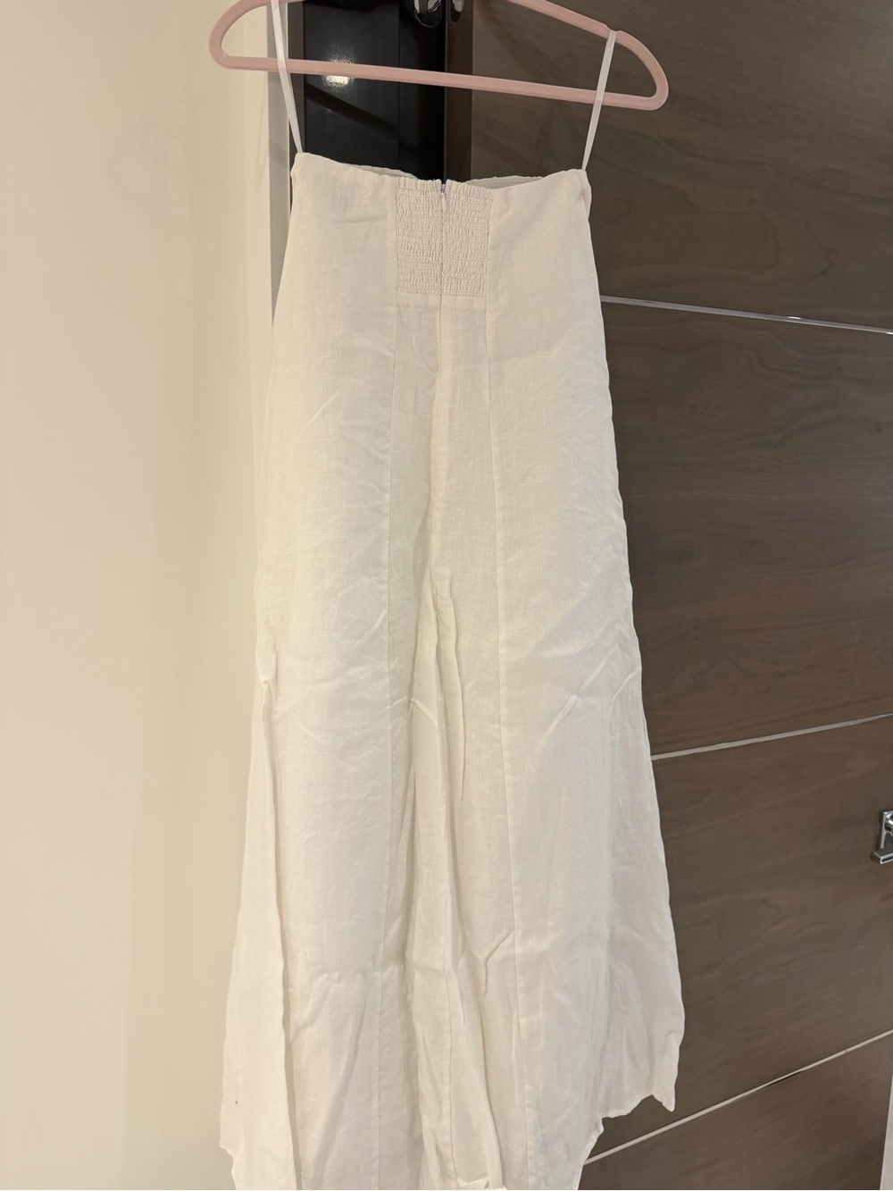 DISSH White Linen Smocked Strapless Dress - Picture 2 of 4